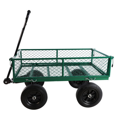 (Chariot de chariot à roues solide vert)