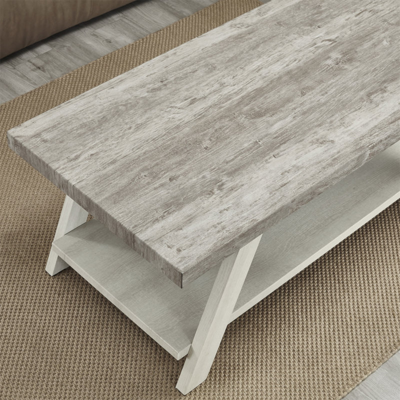 Table basse Athens, Gris patiné, Beige