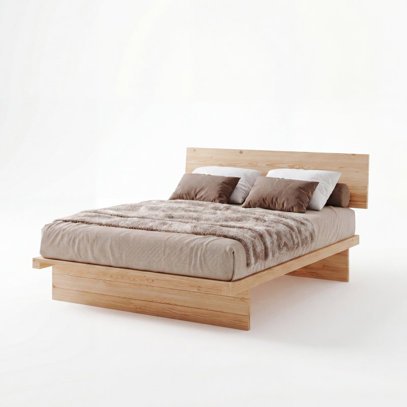 Hardee Bed Frame, Full, Light Wood