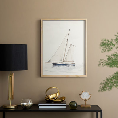 Vintage Nautical Print I Framed Print - Solid Wood