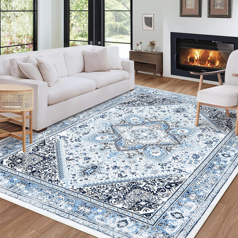 Area Rug, Blue, Rectangle 120 x 170 cm