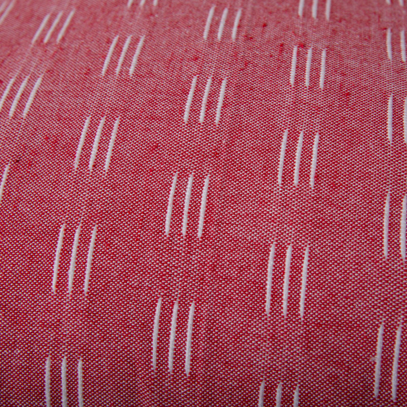 Cotton/Poly Blend Throw Pilow, Polyester, White/Red
