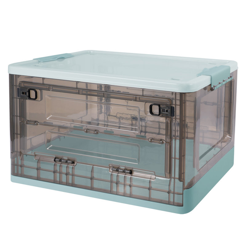 Plastic Collapsible Storage Bins Set, Blue