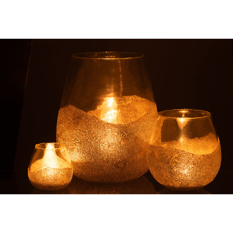 Cozy Glass Tabletop Tealight Holder, 31cm H x 26cm W x 26cm D