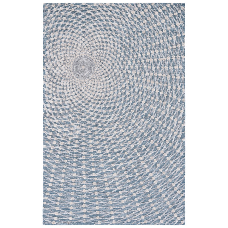 Metro Hand Tufted Wool/Cotton Abstract Rug in Beige/Gray, Rectangle 3' x 5'