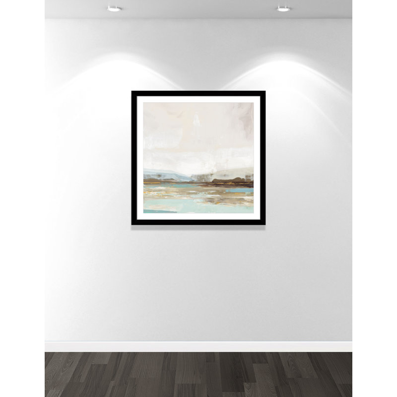 «Vibrance of Blue Print» par Allison Pearce, Cadre noir, H 37,5 po x l 37,5 po