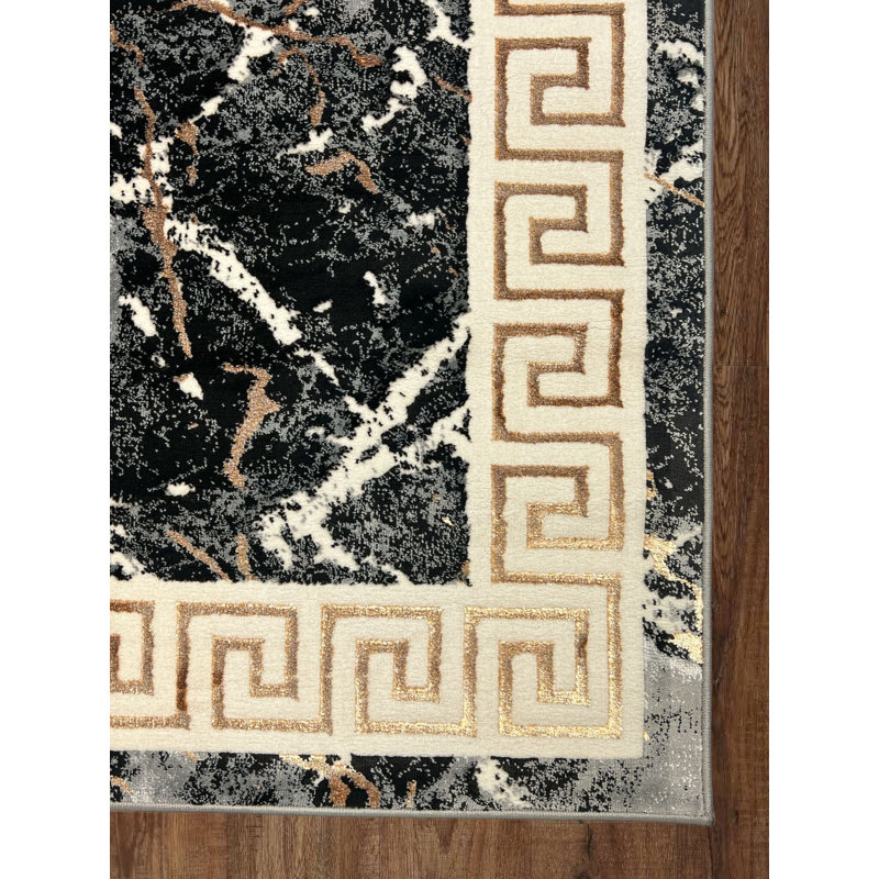 Rectangle Flemke Rectangle 5'2" X 7'2" Area Rug with Non-Slip Backing, Rectangle 5' x 7'