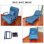 Folding Chair Into Bed - Blue Linen Fabric, Metal Frame, Suitable For Small Offices And Apartments Convertible High Sponge Fill, Comfortable Daily Use In Different Living Spaces  Dormitory,