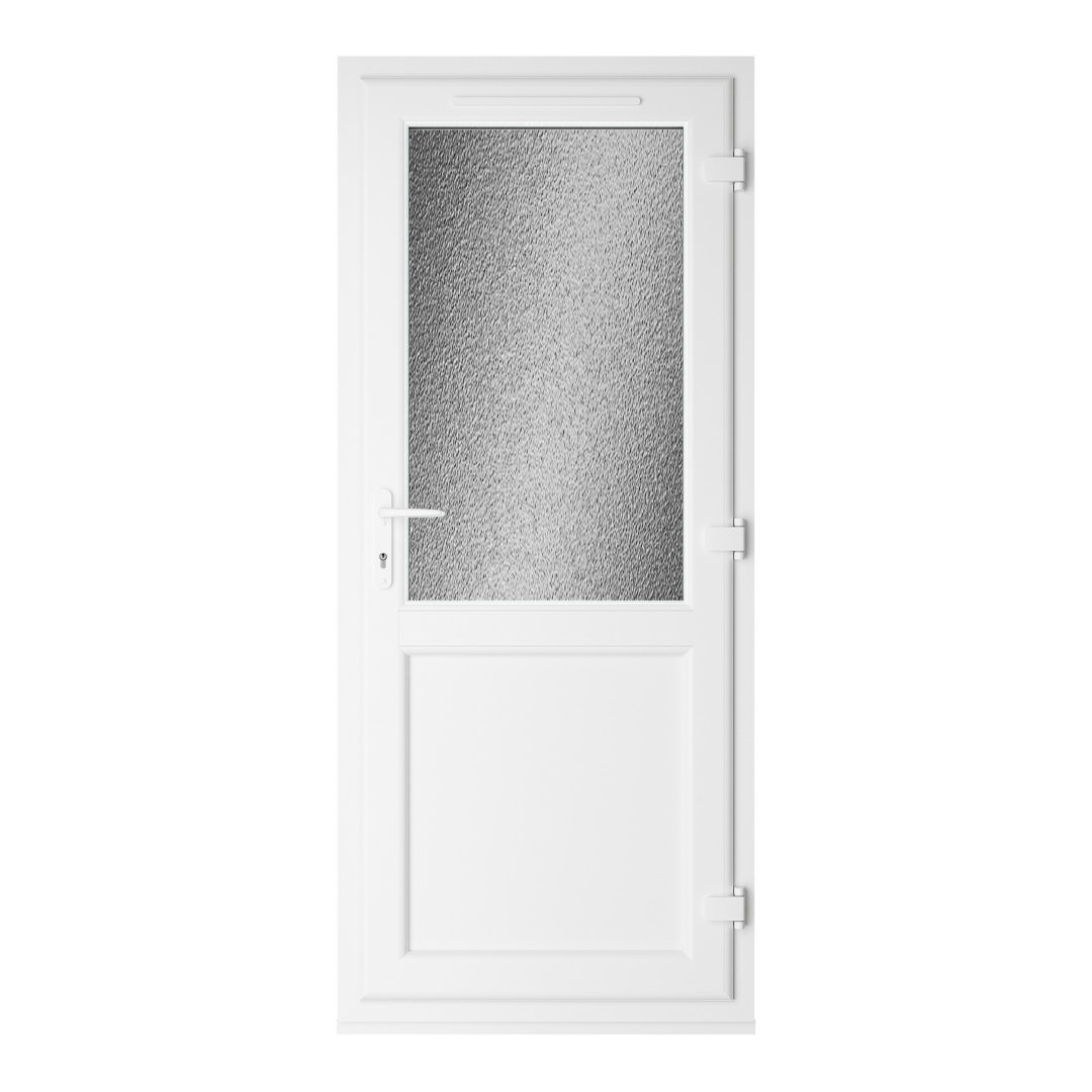 Crystal Triple Glazed Single Door Half panel Grey/White RH 920 x 2090mm Obscure