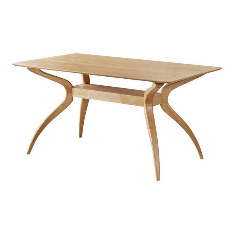 Table de salle à manger en bois d'hévéa de 59,06 po Blakeslee, Chêne naturel