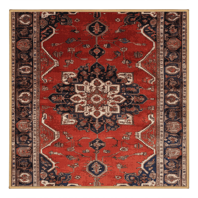 Tapis brun lavable à la machine, Carré 3 pi