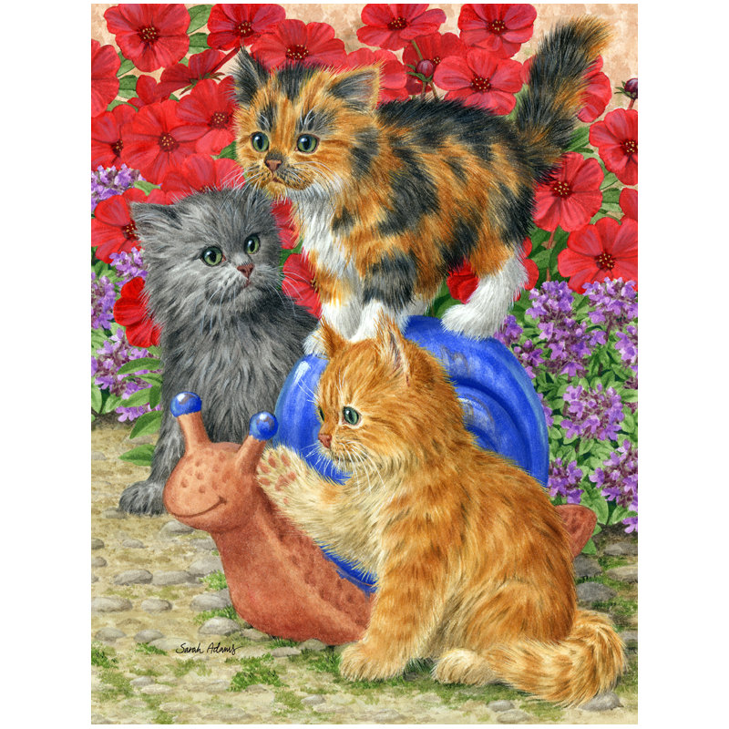 Drapeau de jardin à 2 côtés chatons