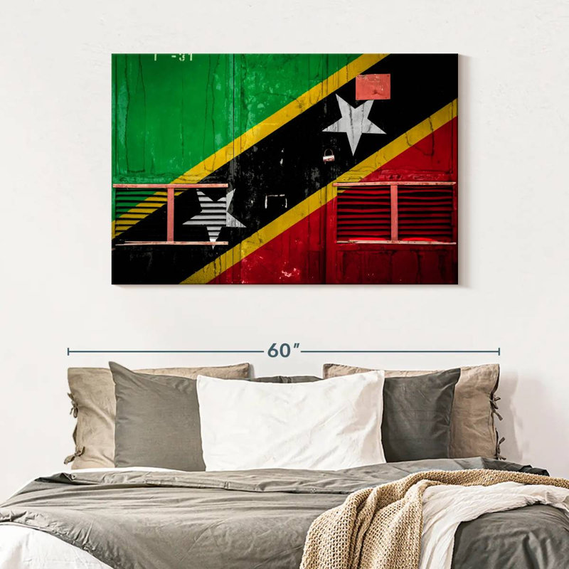 Borges Saint Kitts And Nevis Flag, 32" H x 48" W