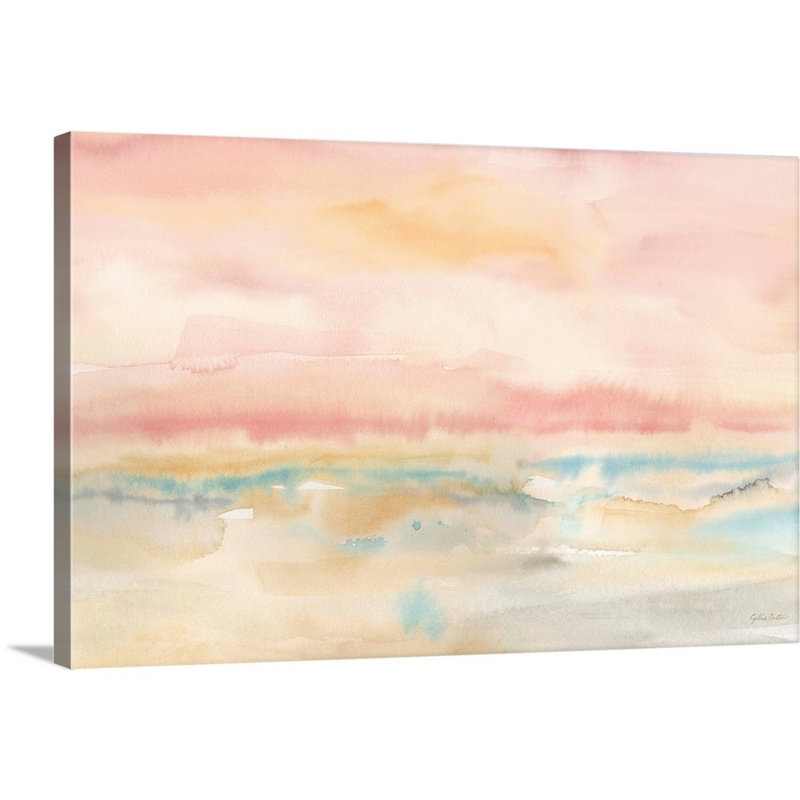 Reproduction d’art sur toile « blush Seascape » par Cynthia Coulter, H 12 po x l 18 po x P 1,25 po, Toile tendue