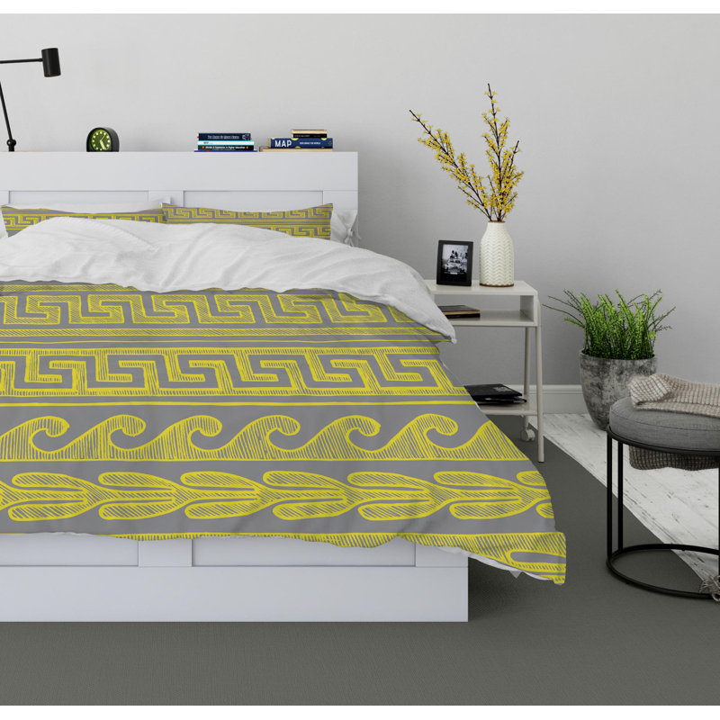 Waives Polyester Twill Geometric Shapes Duvet Cover, Queen Duvet Cover + 2 Pillow Cases