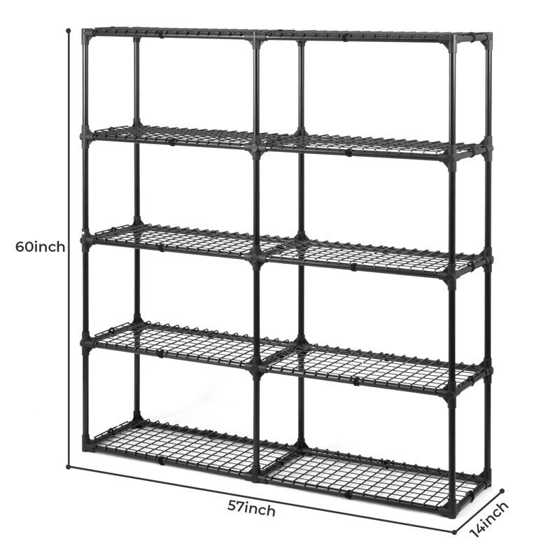 Rangement robuste à 5 tablettes 2 pièces