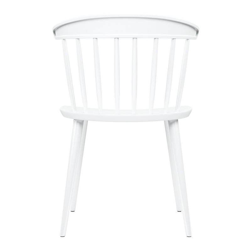 Chaise d'appoint blanche à dossier en lattes de plastique robuste
