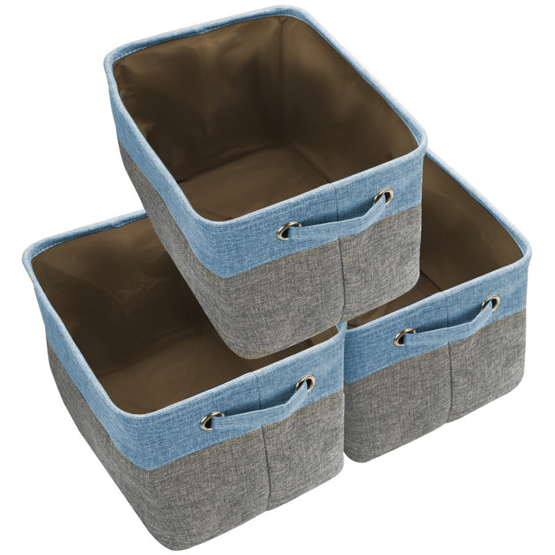 Sorbus Fabric Cubby Organizer with Handles, Aqua