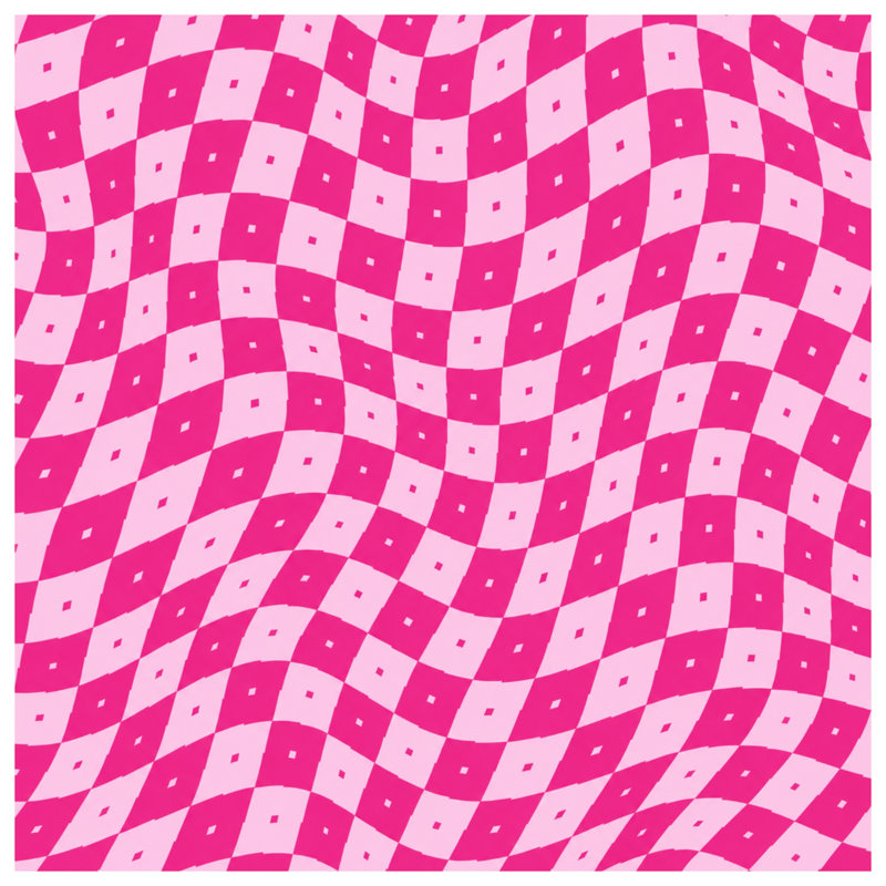 Pink Wavy Checkered Pattern Blankets, 50in W x 60in H