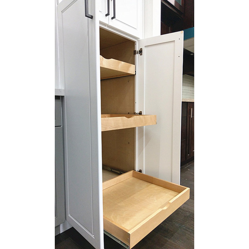 Daiona Solid Wood Pull-Out Drawer Box – 21" Deep Cabinet Organizer in Multiple Widths Out Tray with Brackets, 21" W