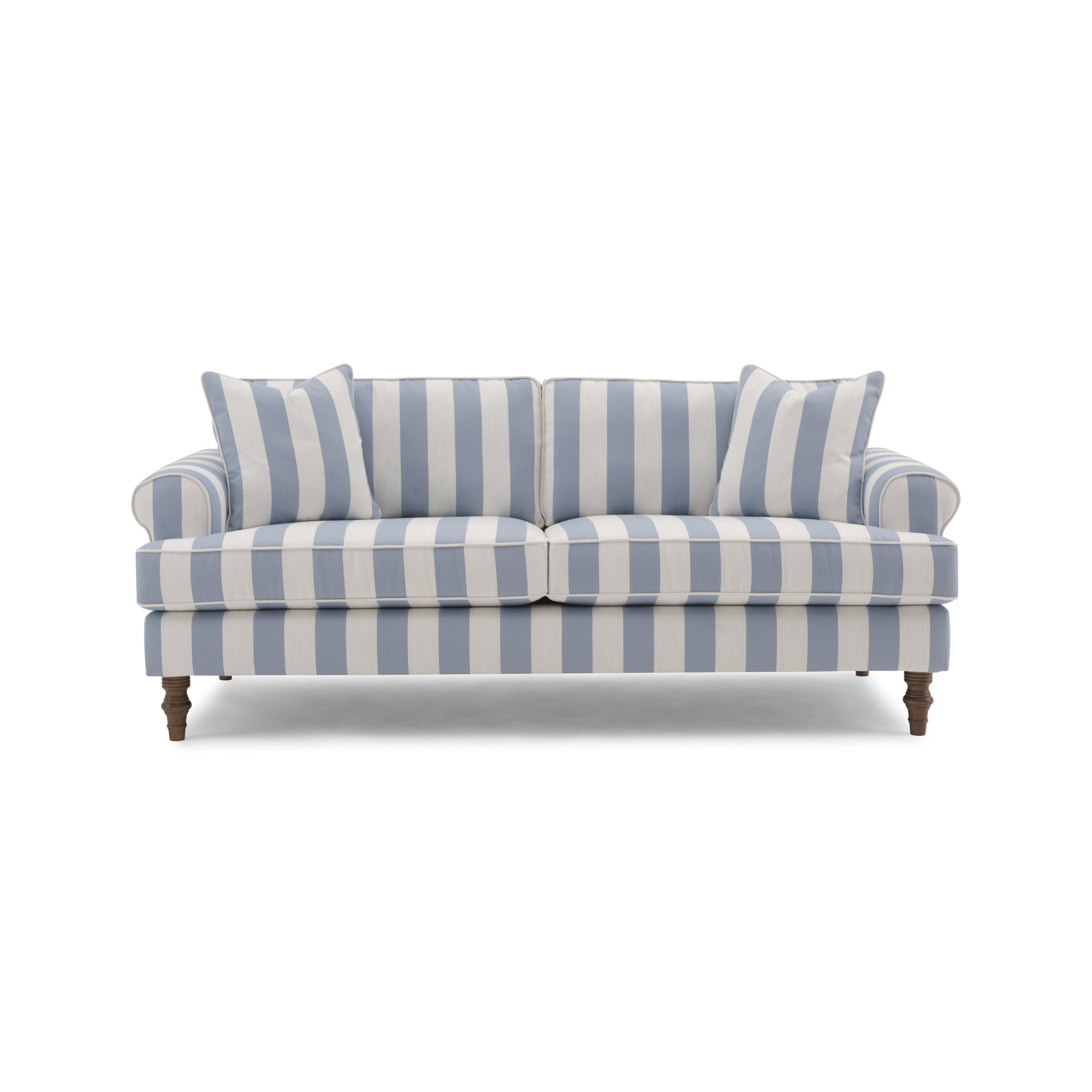 Faulkner Upholstered Sofa, Cream/Blue/White