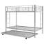 Lit superposé simple au-dessus de simple avec lit gigogne pour enfants, aucun sommier nécessaire-389206806