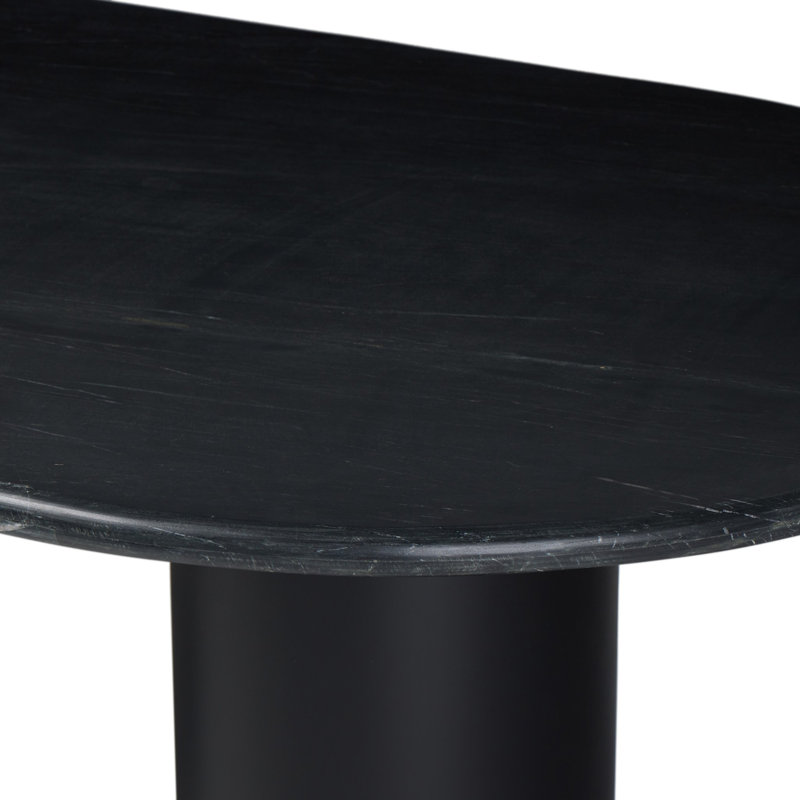Belle Oval Marble Dining Table, Black Marble