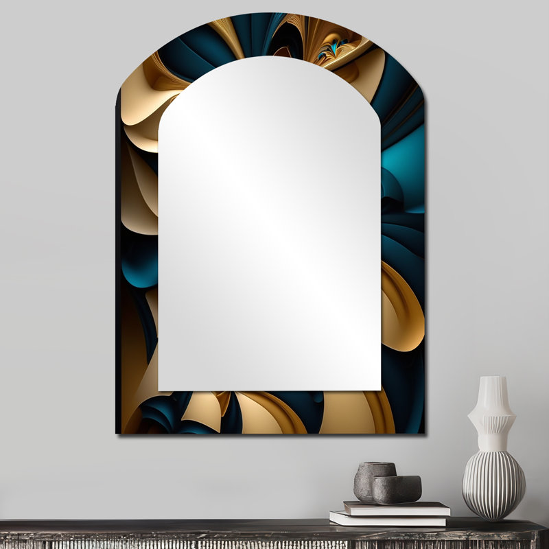 Miroir mural asymétrique moderne Fractal, 34 po x 25 po