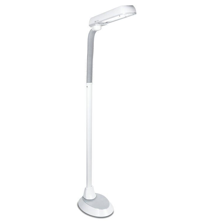 OttLite Extended Reach Floor Lamp, White