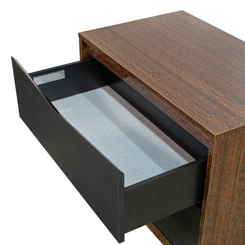Kayner 2-Drawer Nightstand - Charcoal
