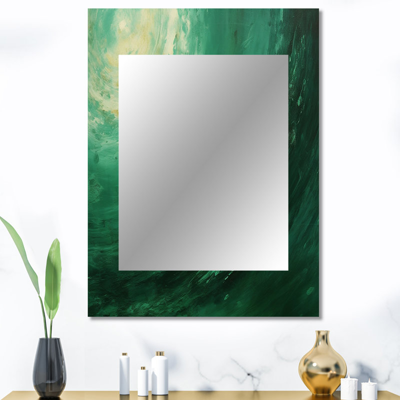 Jade Jupiter, planète dans l'espace II - notre miroir décoratif système solaire, miroir mural vert, art imprimé en métal