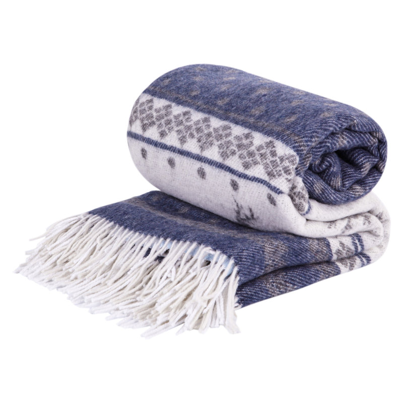 Gurekam Christmas Raindeers Throw, Blue reindeer