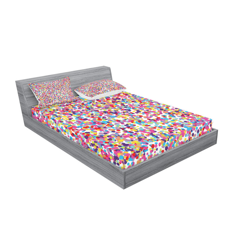 Multicolore drap-housse et coussin décoratif Ambesonne, Ensemble de draps-housses pour grand lit + 4 taies