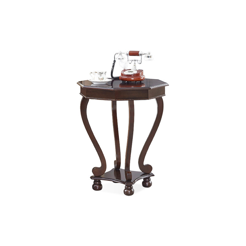 Modern Solid Wood End Table, Nut Brown