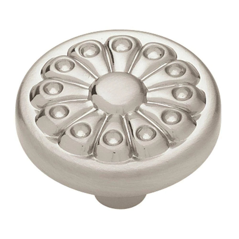 (Paquet de 5) Bouton de ventilateur de 1-1 / 4 po, Nickel satiné