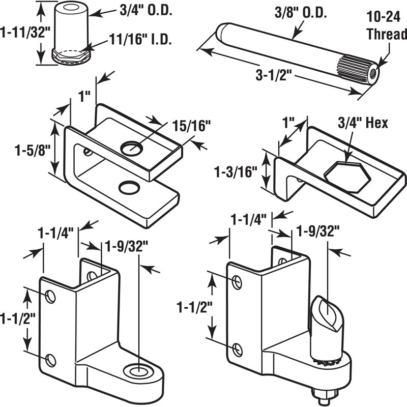 Prime-Line Replacement Hinge Kit