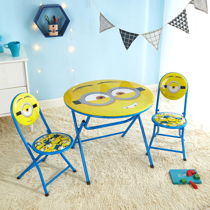 Minions 3 Piece Round Table And Chair Set