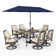 Alyah 6 - Person Rectangular Outdoor Dining Set with Swivel Chairs & Thick Cushions
