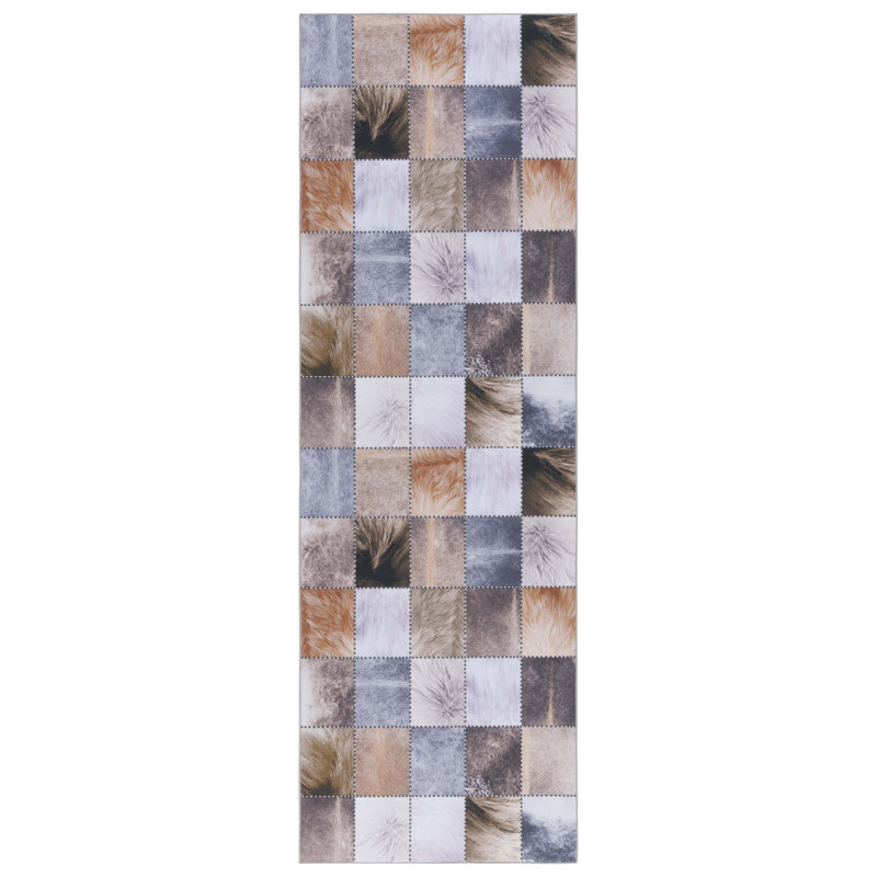Briceida Performance Machine Washable Geometric Rug, Runner 2'6" x 8'