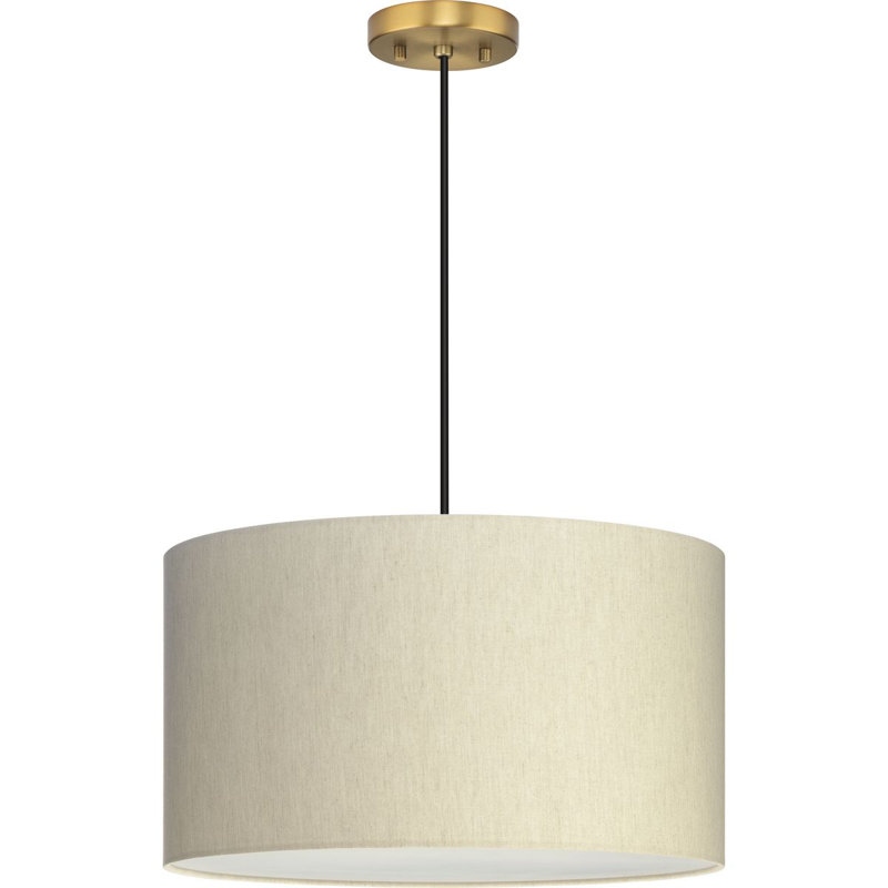 Luminaire suspendu cylindrique à 3 lumières, Or