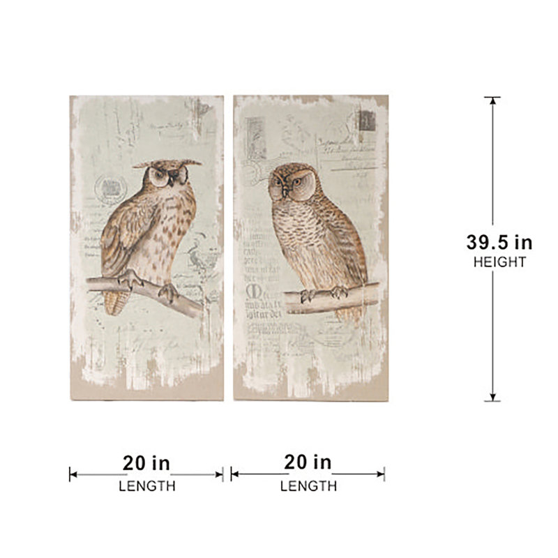 Set of 2 Prints with Distressed Look
