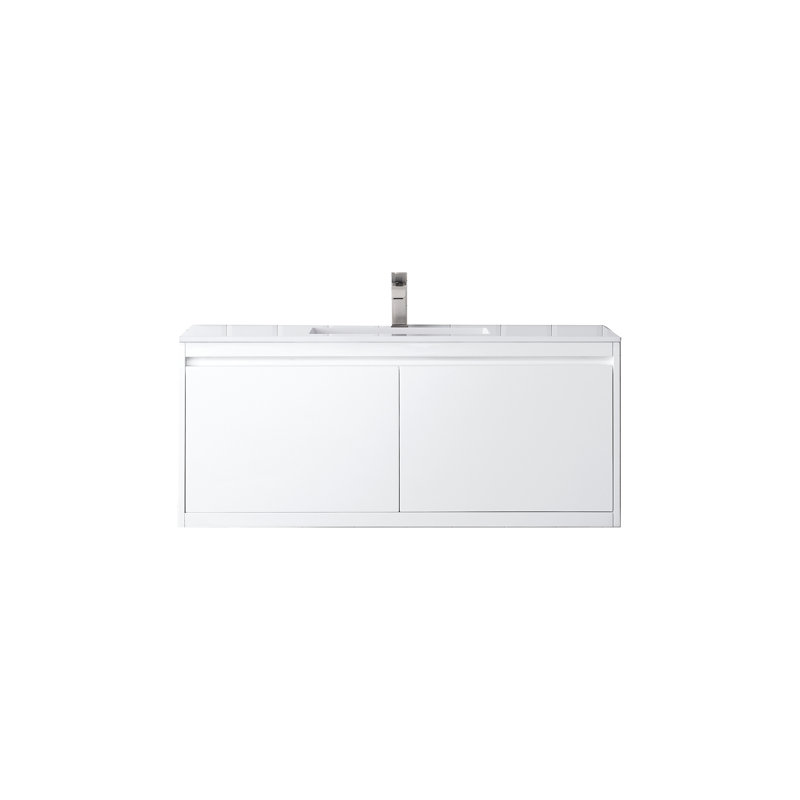Mantova 47.25'' W Single Vanity, Glossy White, Glossy White
