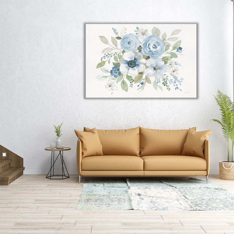 Essence of Spring I Blue - reproduction d'art sur toile, H 20 po x l 30 po