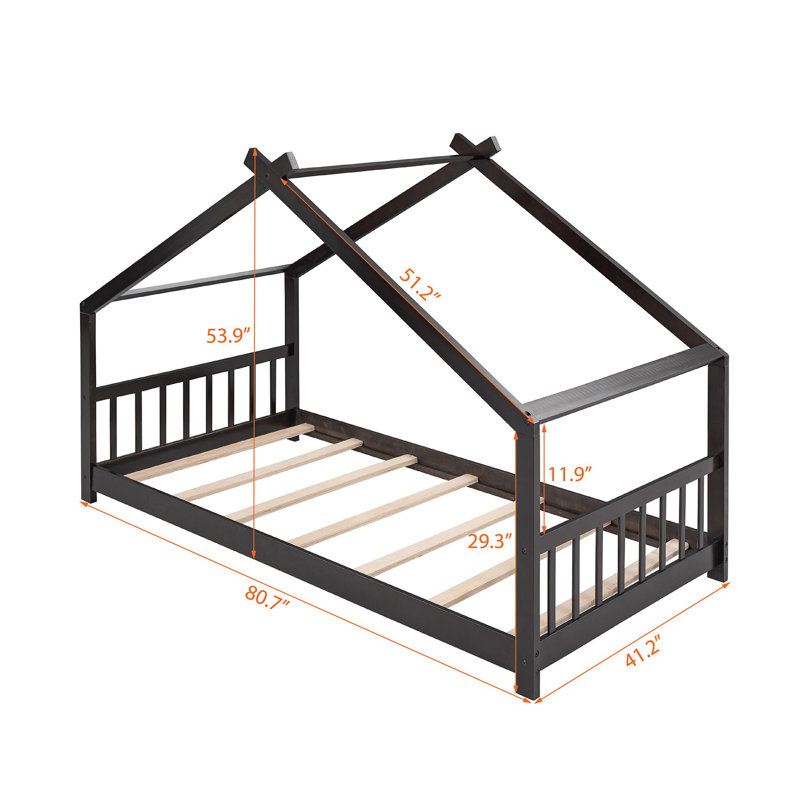 House Bed, Espresso, Twin
