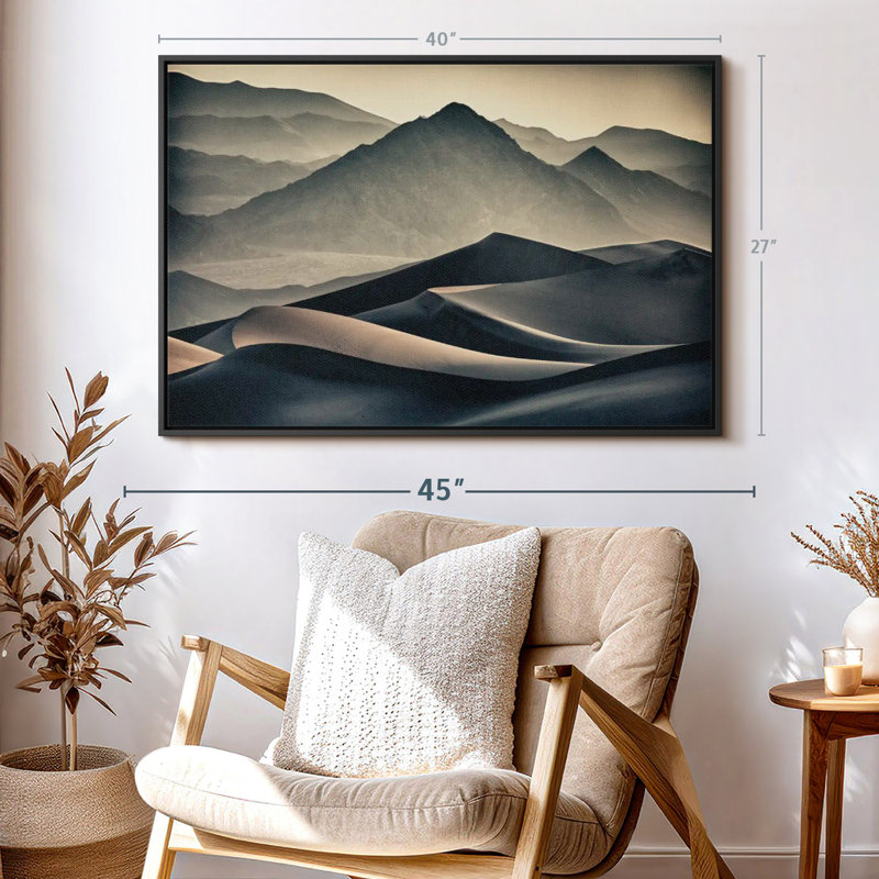 Les dunes de sable dans la vallée de la mort, reproduction sur toile, H 27 po x l 40 po