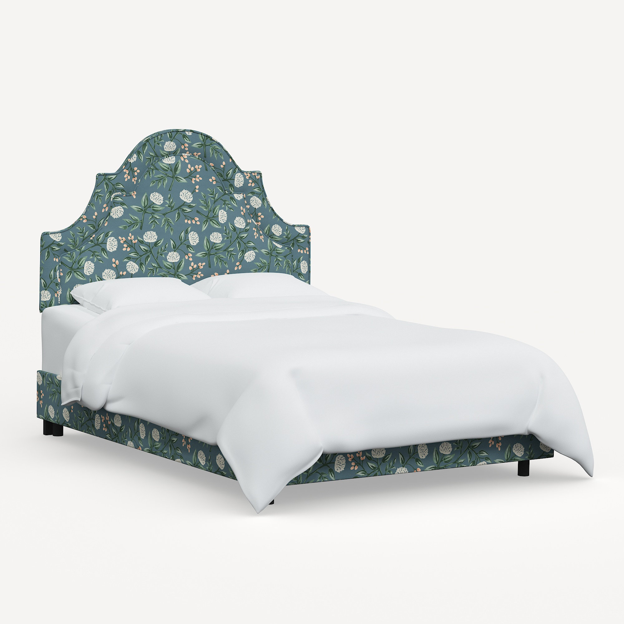 Rifle Paper Co. x Cloth & Company Marion Bed, Rpc Peonies Emerald Linen, Queen