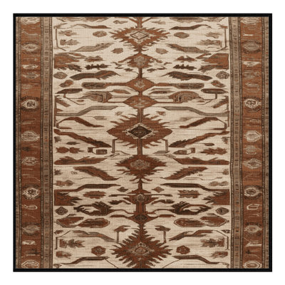 Machine Washable Persian Brown Area Rug