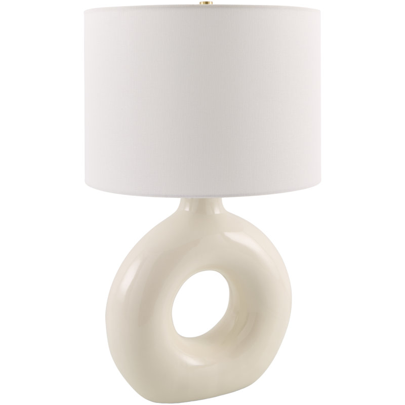 Lampe de table en céramique Roumel, Crème, crème