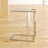 Flannagan Accent Table, C-shaped, End, Side, Snack, Living Room, Bedroom, Metal, Pu Leather Look, Chrome