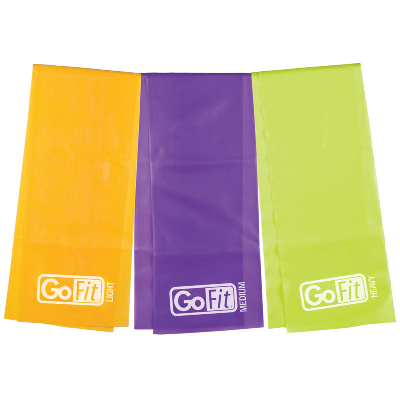 Ensemble de bandes plates sans latex Gofit®, Jaune / mauve / noir